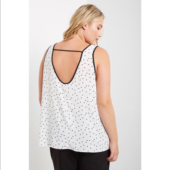 Last ☝️Curvy White Chiffon Print Sleeveless Top - Picture 5 of 6